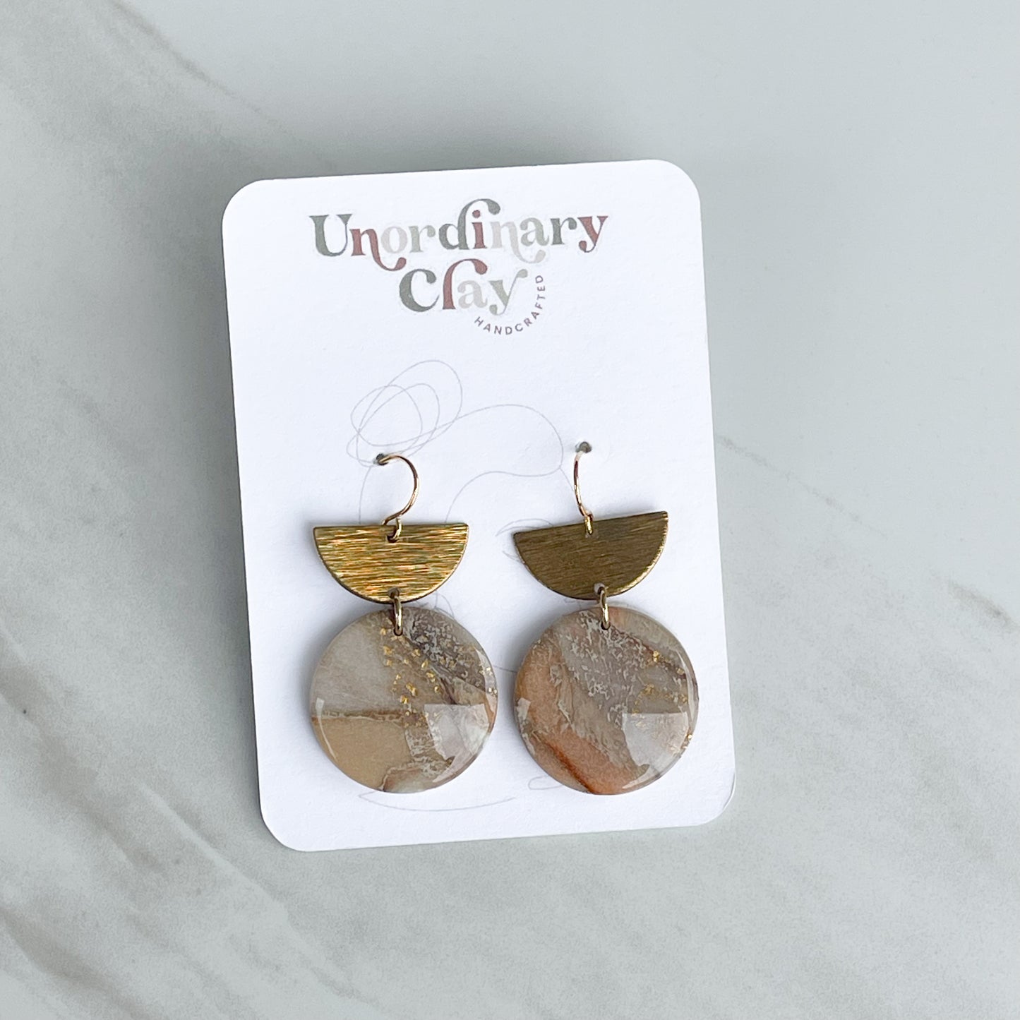 Gold Marbled Earrings