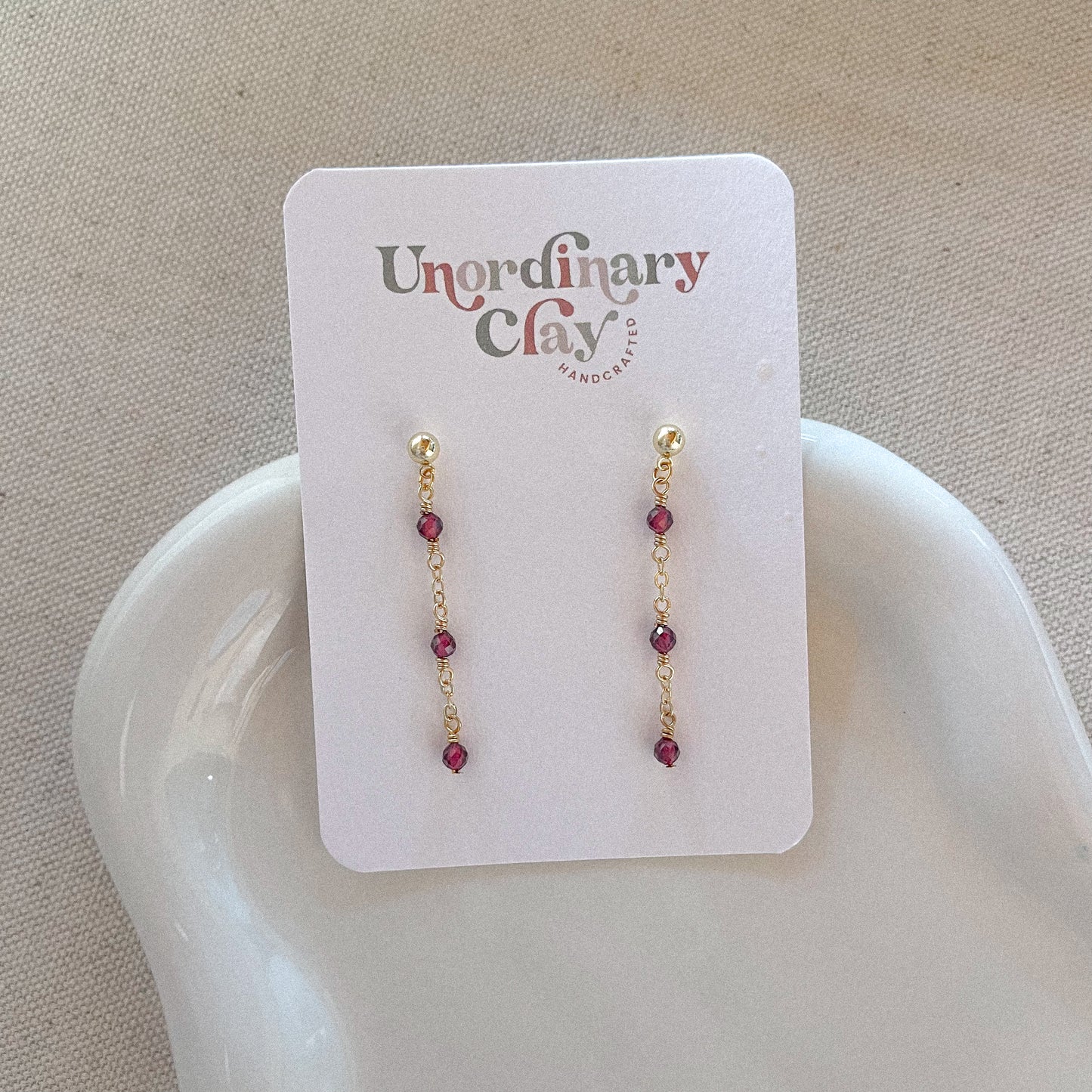 Garnet Drop Earrings